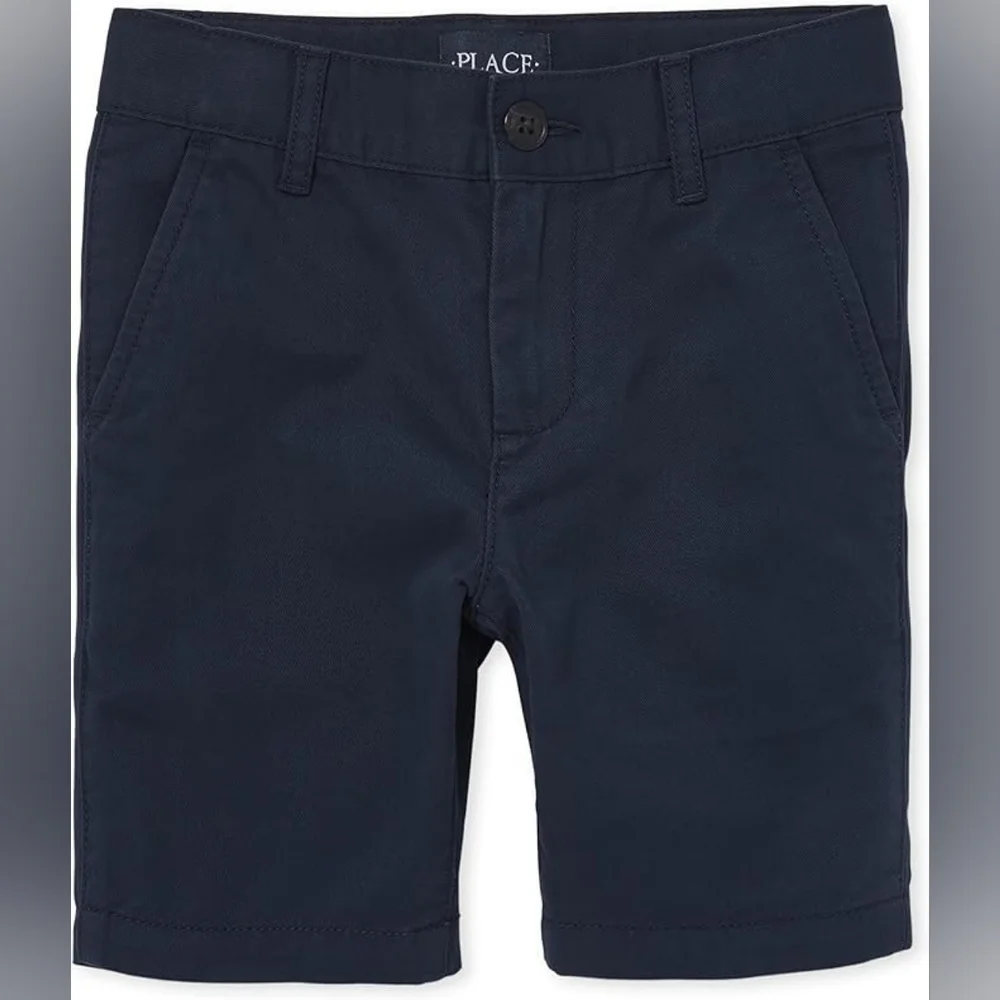 The Children's Place Kids Stretch Chino Shorts Navy Cotton Size 8